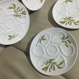 Serving six oyster plates