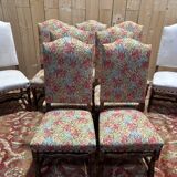 Série de 9 chaises de style Louis XIII