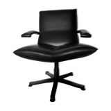 Office armchair in leather by Jean Louis Berthet pure Mobilier International, 80s