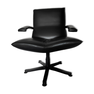 Office armchair in leather by Jean Louis Berthet pure Mobilier International, 80s