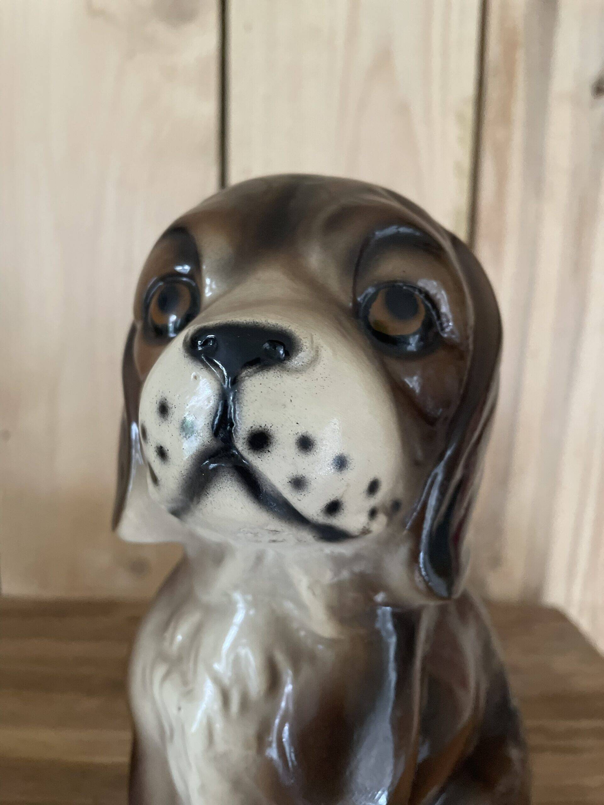 Ceramic dog statuette