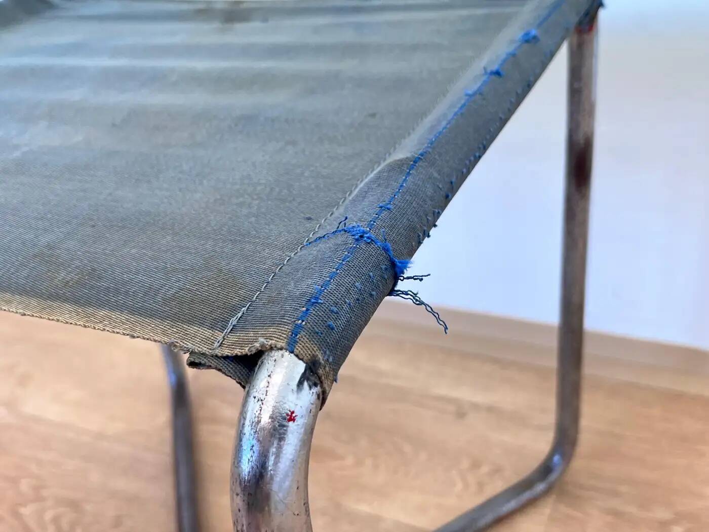 Chrome Bauhaus stool Thonet B8 by Marcel Breuer, 1930 'Eisengarn'