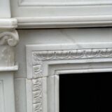 Louis XVI Style Fireplace In Statuary White Marble Circa 1880