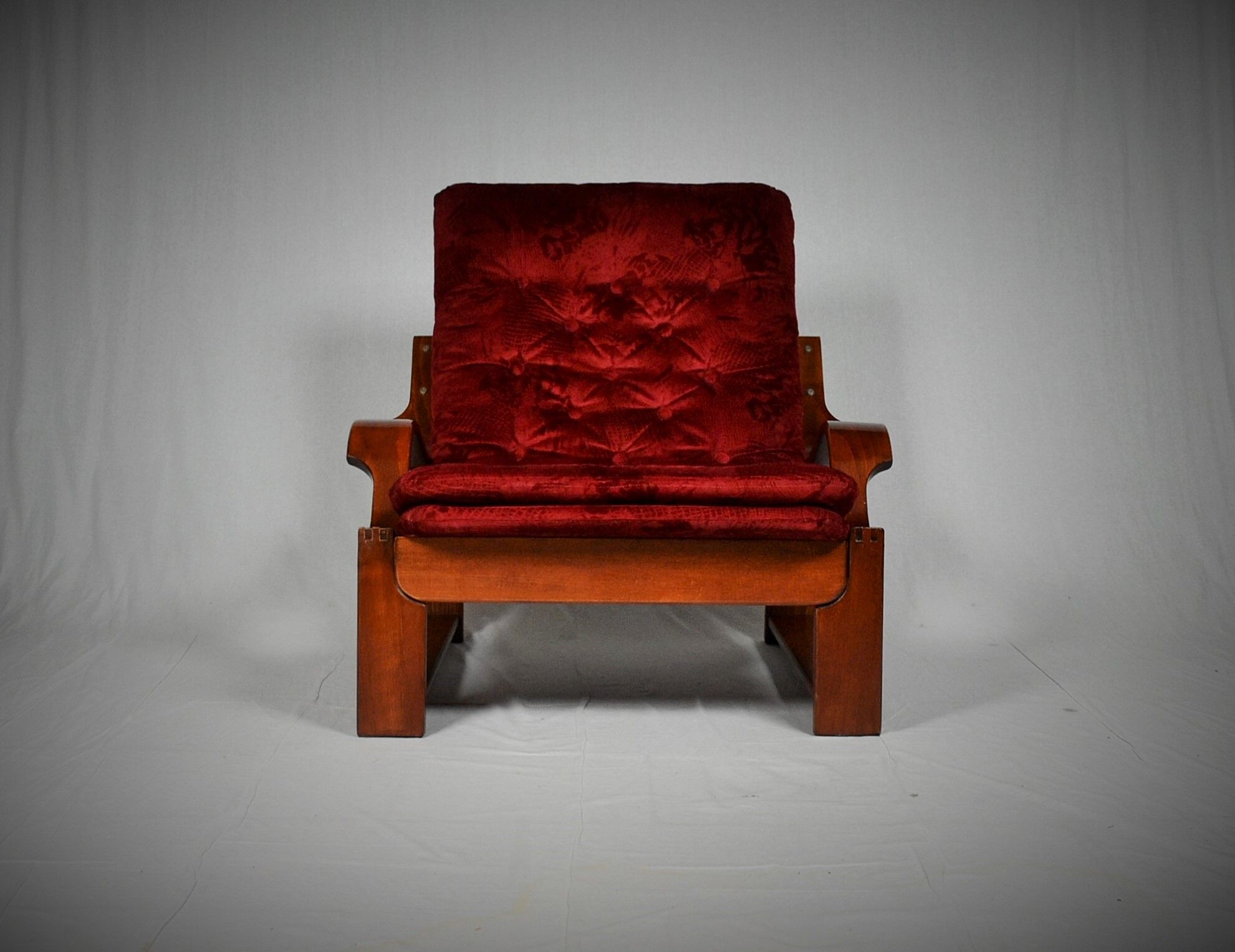 Scandinavian set of armchair and stool , 1960