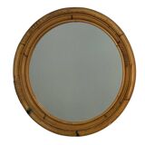 Round rattan mirror from the 60s Spain