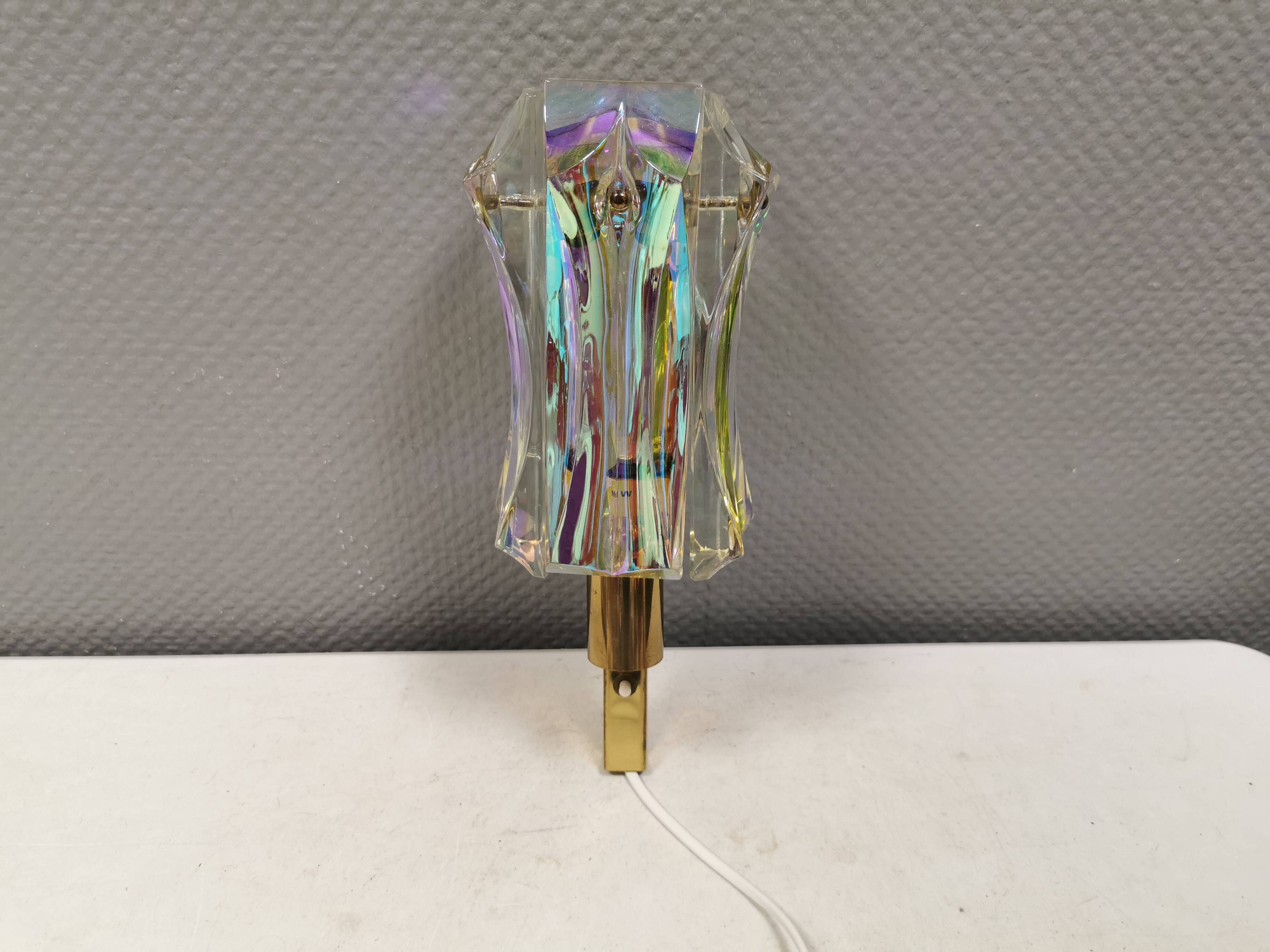 Availight wall lamp, transparent glass, rainbow effect hassel & teudt