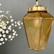 Suspension globe vintage art deco in yellow and gold glass