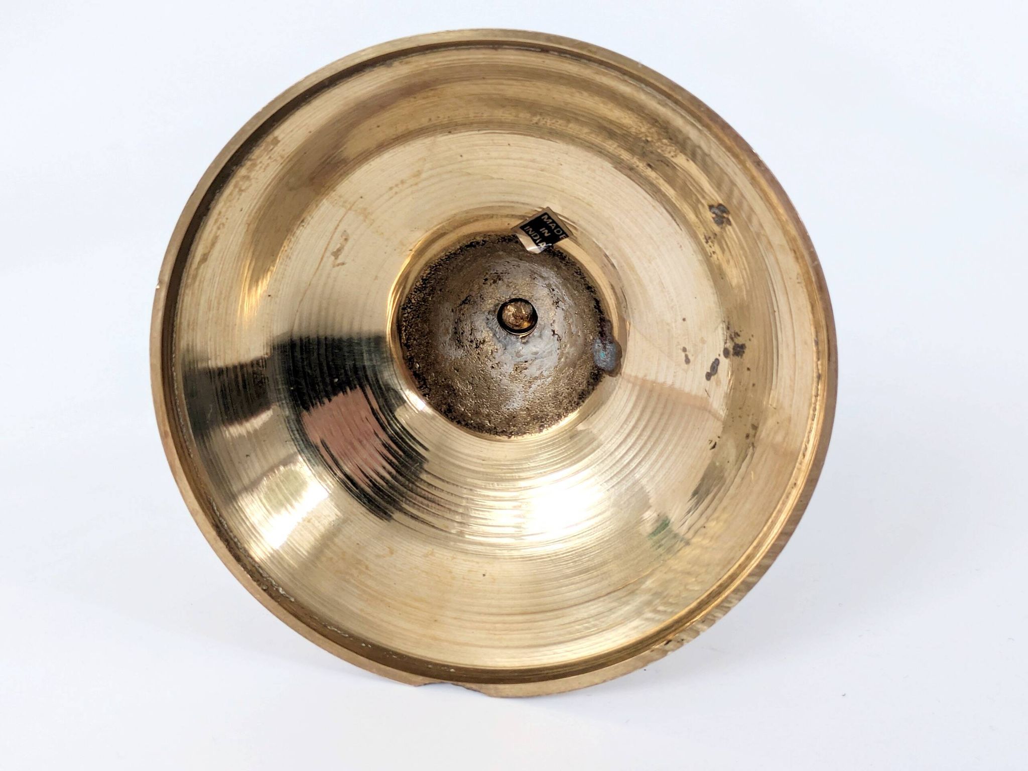 Set of 3 Vintage Twisted Brass Candle Holders, Midcentury