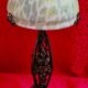 Wrought iron lamp in the Edgar Brandt style, Paul Kiss, 1910 to 25. Unsigned, damage, 37x16cm. Work