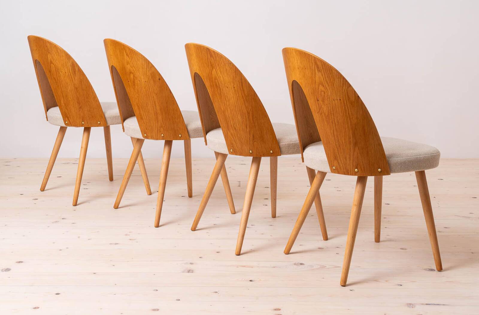 Set of 10 MidCentury Dining Chairs by A. Šuman, Reupholstery Options