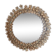 Miroir rond vintage en métal doré vers 1950