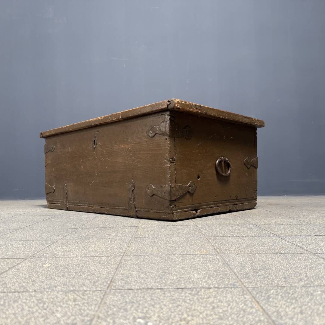 Antique painted Swedish wooden chest