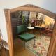Large old art deco mirror in wood and beveled glass