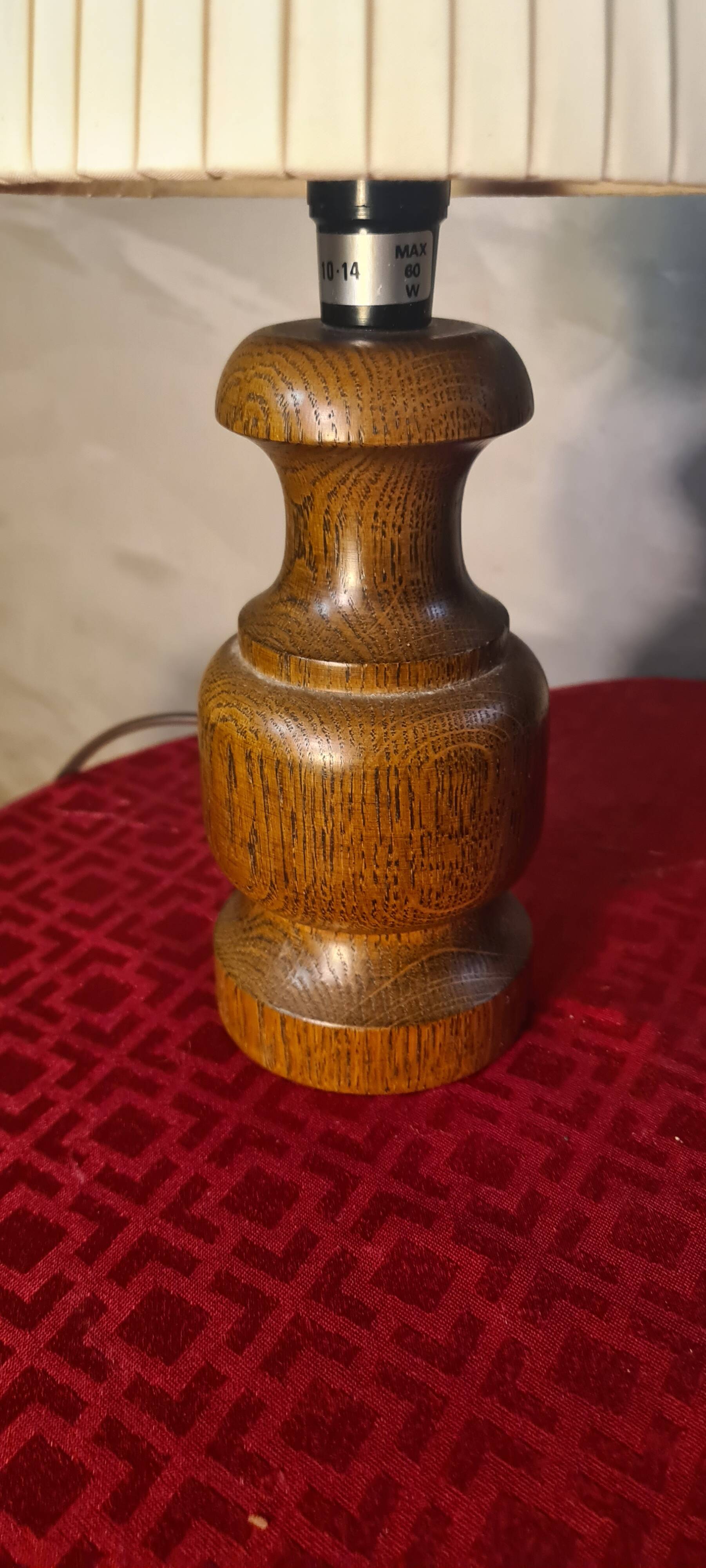 Pair of Scandinavian style wooden bedside lamps 31x16, 1960