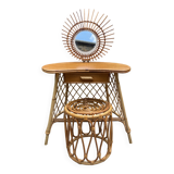 Vintage rattan dressing table from the 60s