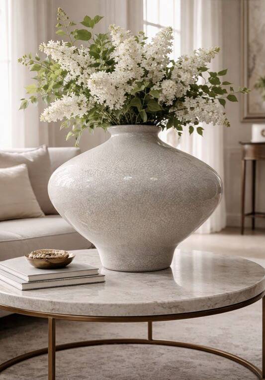 Large Art Deco vase in crackled earthenware