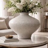 Large Art Deco vase in crackled earthenware