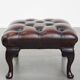 Pouf Chesterfield marron foncé en cuir de vachette