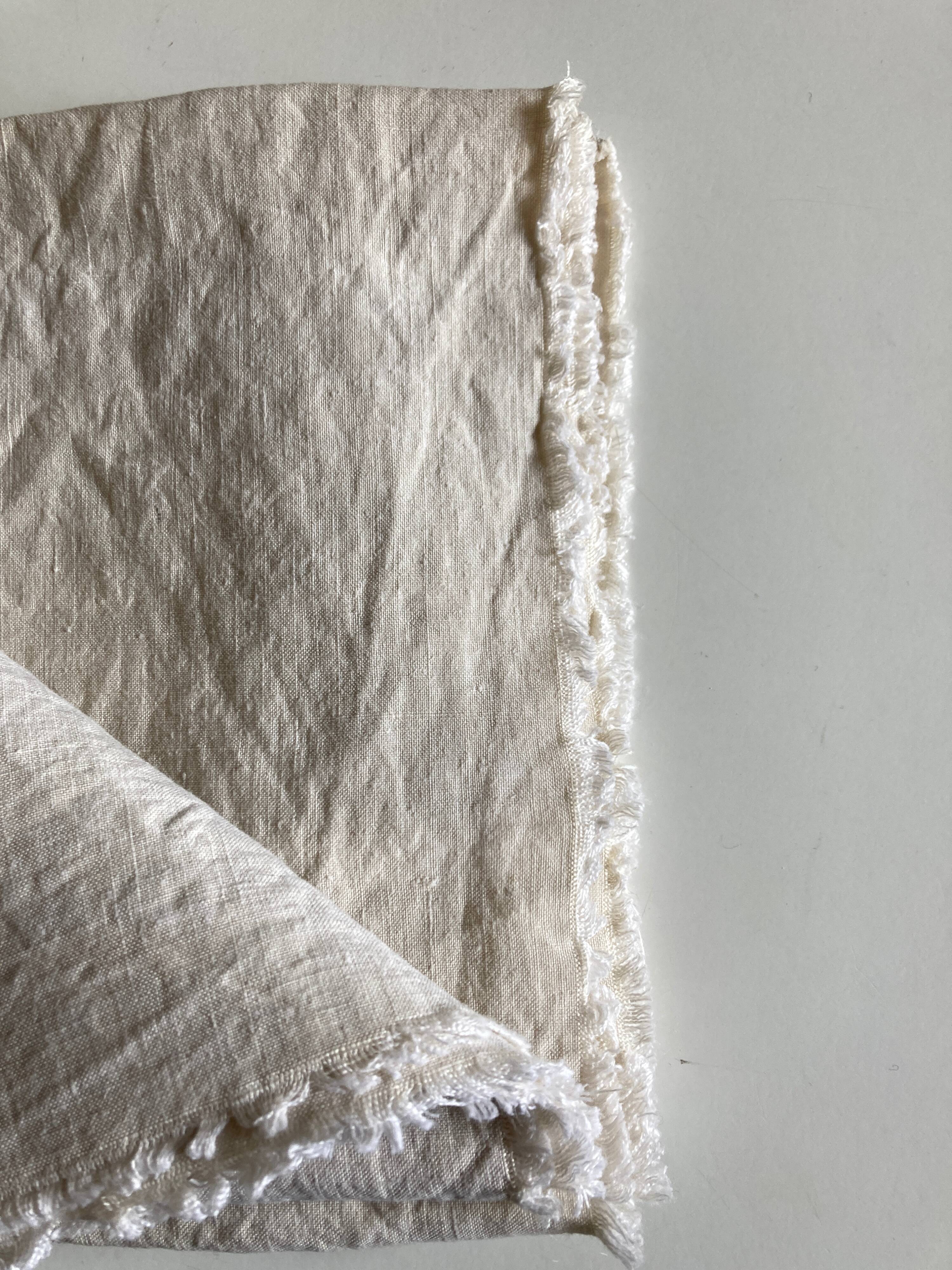 Farm tablecloth in raw linen canvas 19th L210cm