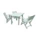 Salon de jardin table et 3 fauteuils en bois blanc