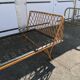 90/190 bed in vintage rattan wicker bamboo Scandinavian design handcrafted