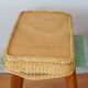 Wicker tray and yellow lacquered plywood, vintage