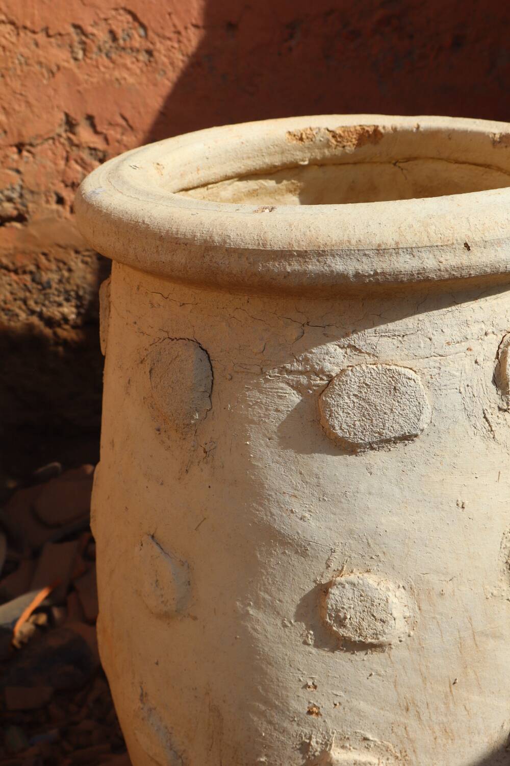 Large handmade raw tamegroute terracotta jar