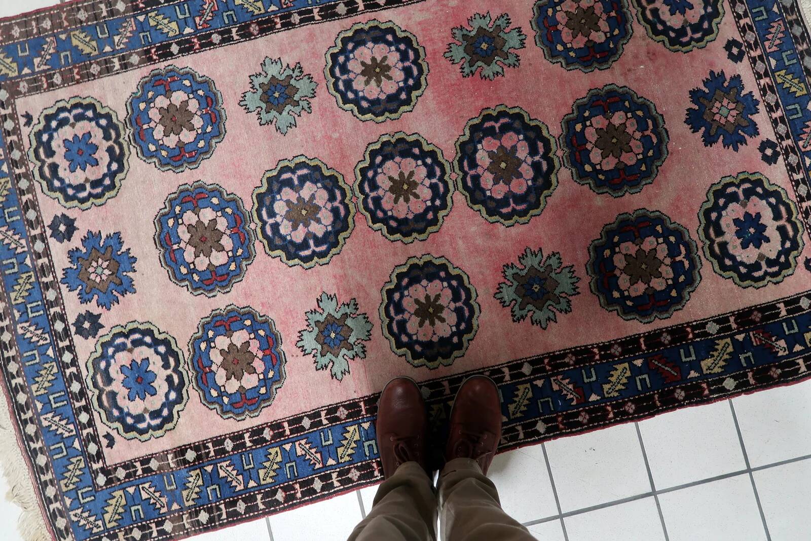 Handmade vintage Persian Malayer rug 115cm x 188cm, 1950s