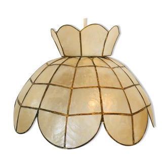 60-70's mother-of-pearl and gold metal suspension