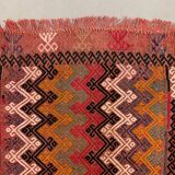 Vintage Turkish Mini Kilim 91x47 cm Wool Small Kelim Runner, shabby Chic