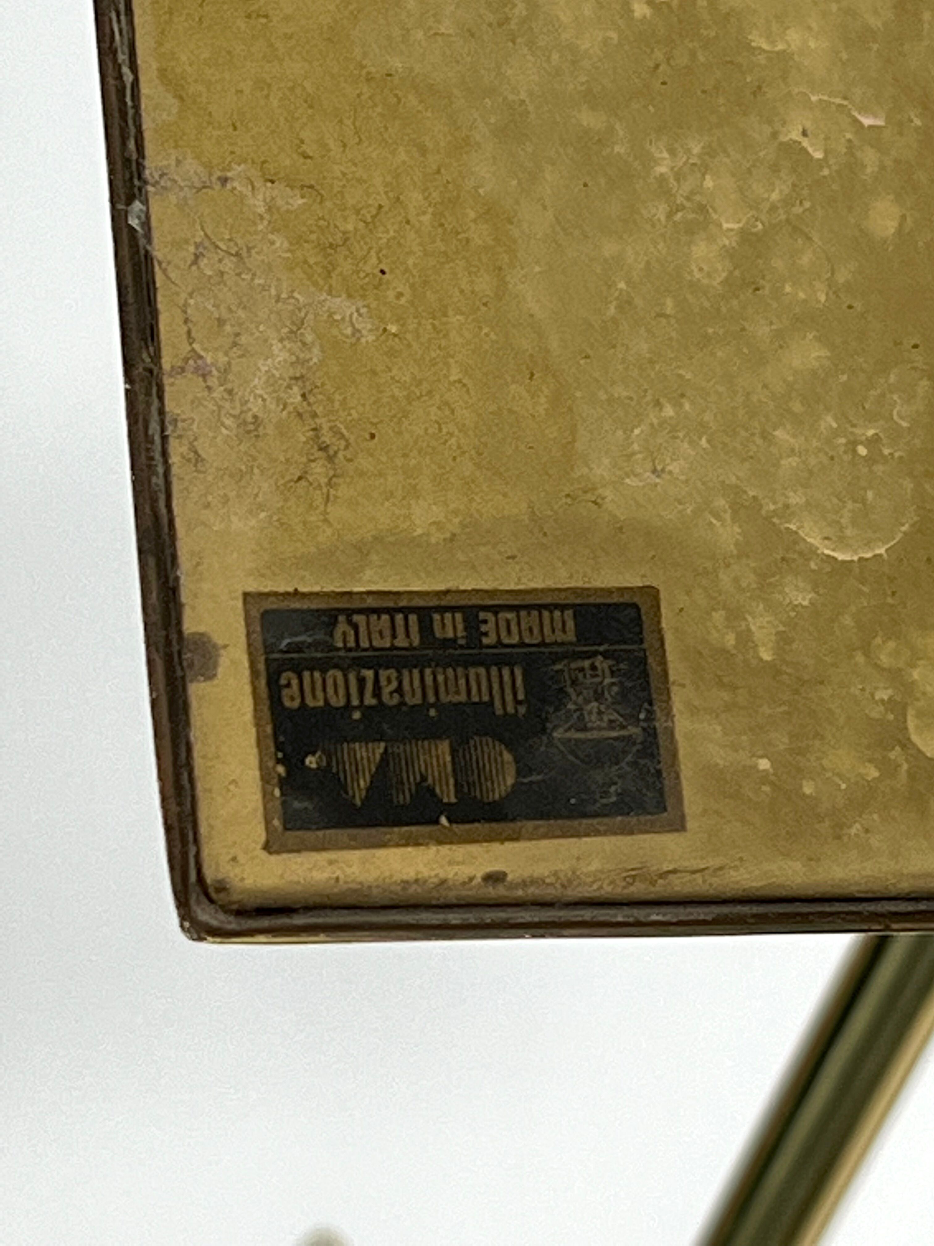 Vintage adjustable Italian solid brass floor lamp from 70s