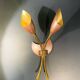 Vintage 1950s brass double wall sconce in the Italian Stilnovo style