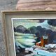 Tableau huile paysage hiver neige village signe H. Paris - Cadre