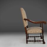19th Century Renaissance carved oak Throne Armchair, France 1850s
