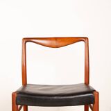 2 chaises Danoises en Teck et Skaï par Lyngfeldt Larsen 1960.