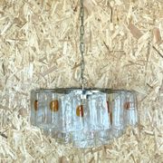 XL 60s 70s Murano Glass Chrome Chandelier Chandelier Glass Space Age 60s v
