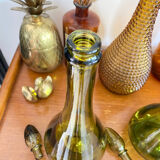 Vintage green glass decanter