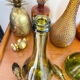Vintage green glass carafe