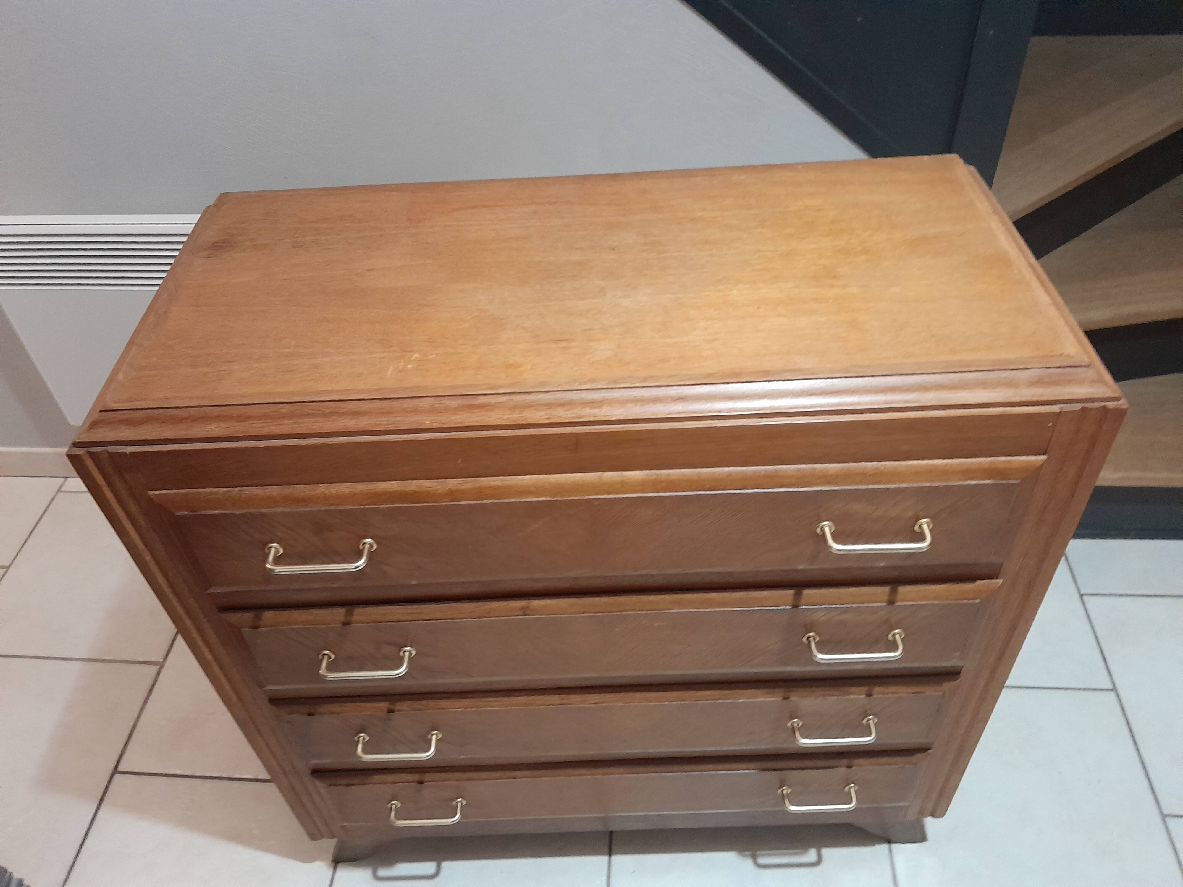 Old vintage chest of drawers Scandinavian compass feet