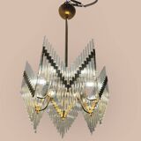Lustre à tiges en verre de Murano années 1970