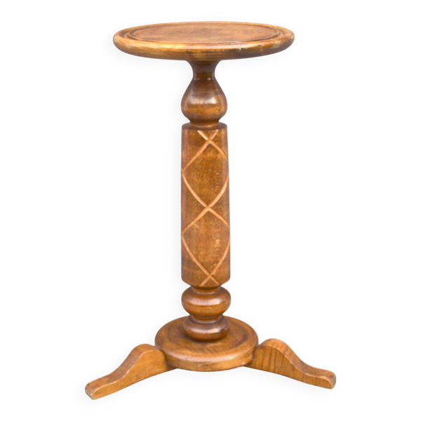 Table piédestal en bois massif antique pour bonsaï, colonne sculptée ornée, décoration élégante pour la maison