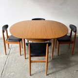 Mid-Century Modern 1960’s dining table and chairs set by Schreiber Furnitur