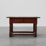 Oak hand-carved side table in wabi wabi style, Spain, 17th Century