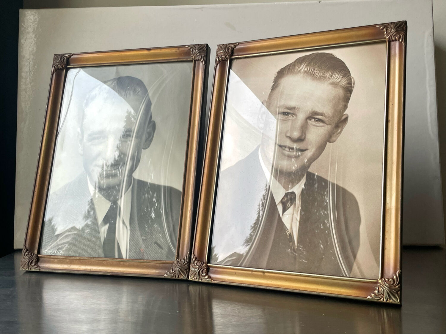 Pair identical vintage metal frames