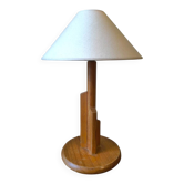1980s pine table lamp