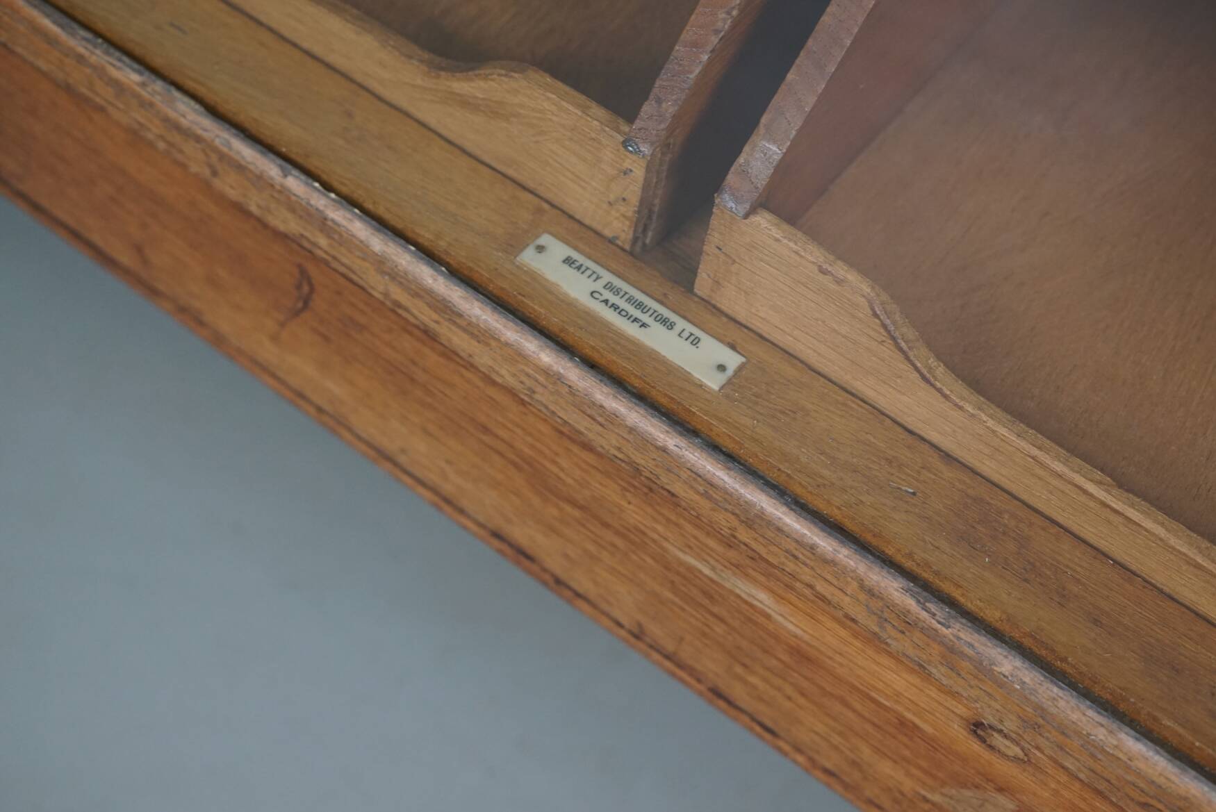 Antique British Oak Haberdashery Cabinet or Shop Counter, 1920/30s