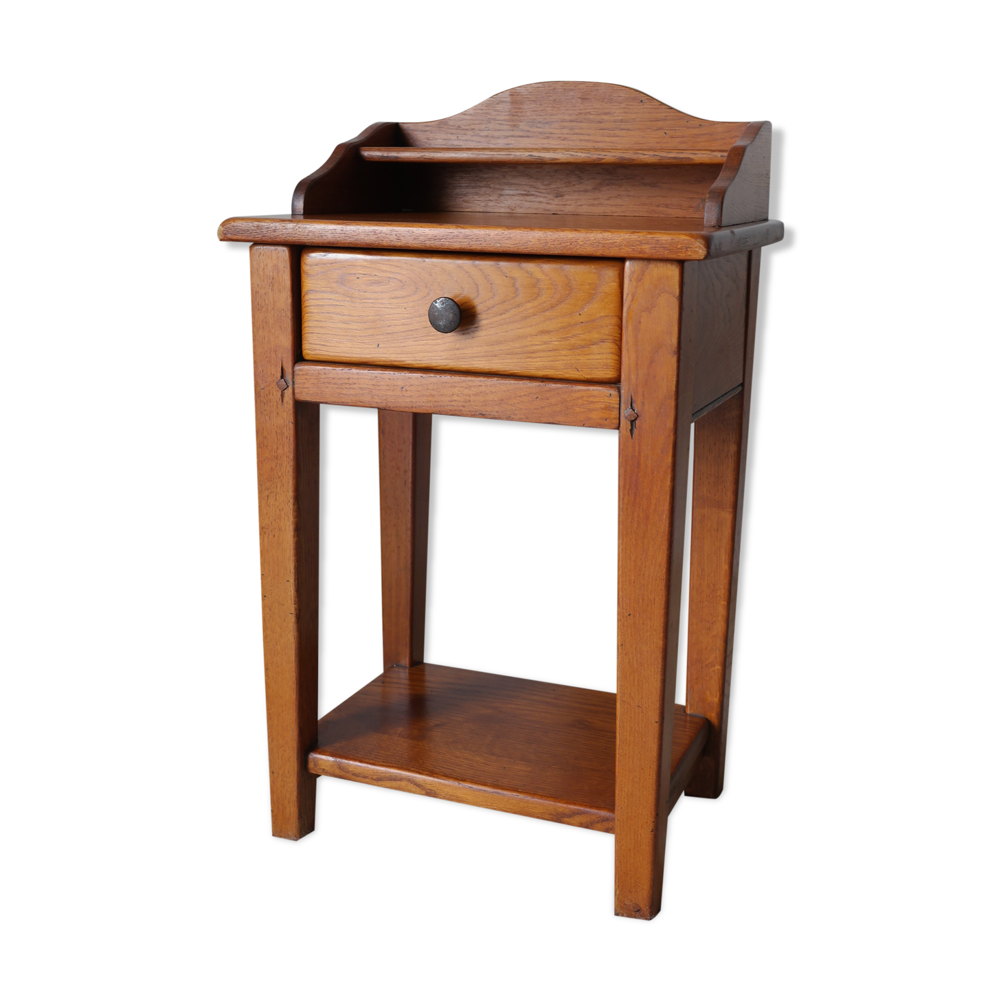 Vintage solid oak bedside