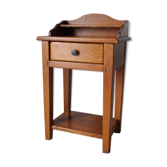 Vintage solid oak bedside