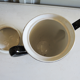 50s black and yellow ceramic teapot