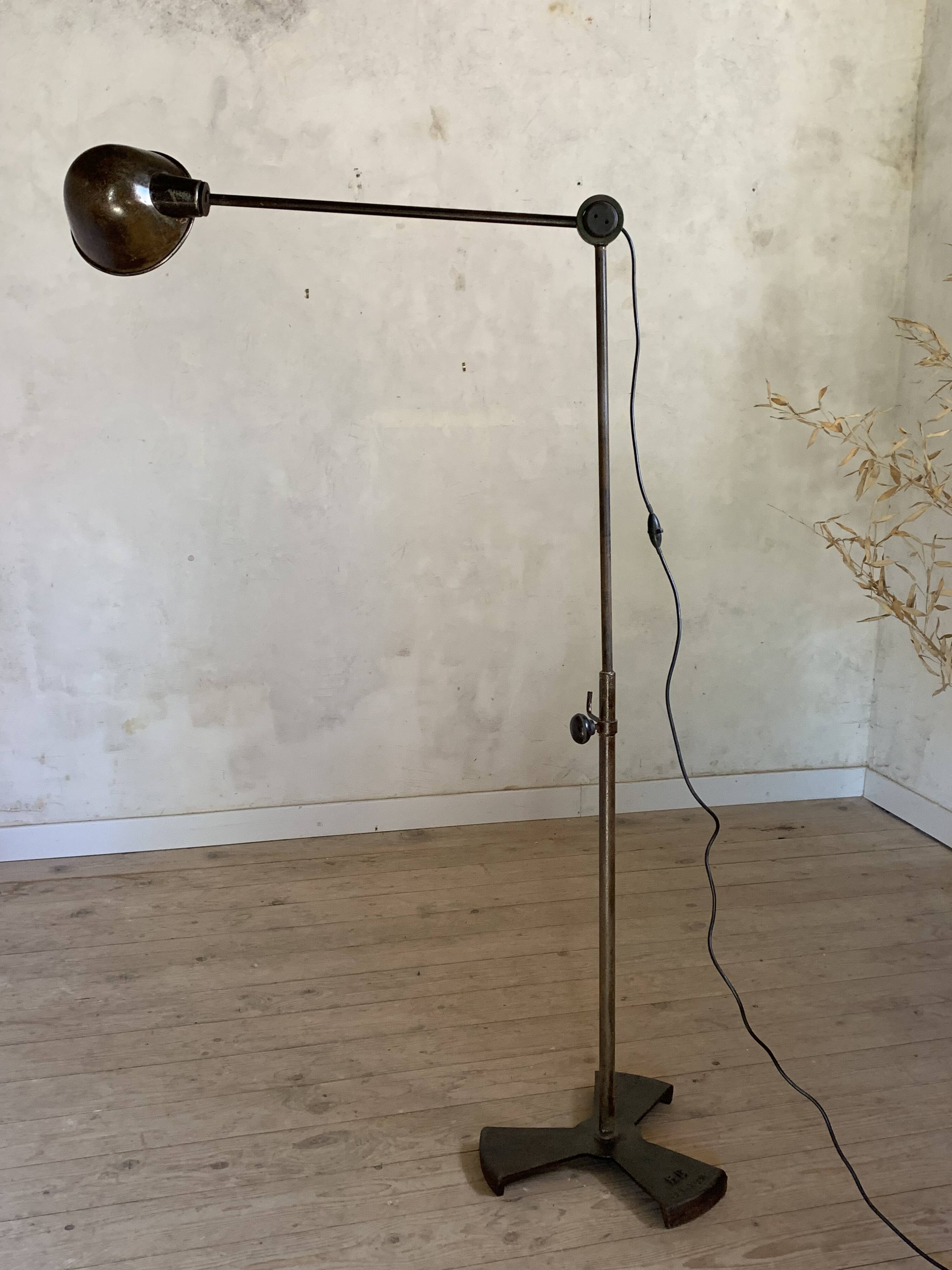 Vintage industrial workshop floor lamp